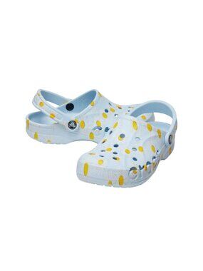 Crocs Baya Floral Clogs Men Size 13 Blue Yellow Lightweight Comfort Slip On